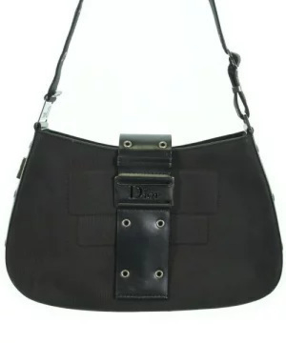 Christian Dior Columbus shoulder bag black canvas body patent leather